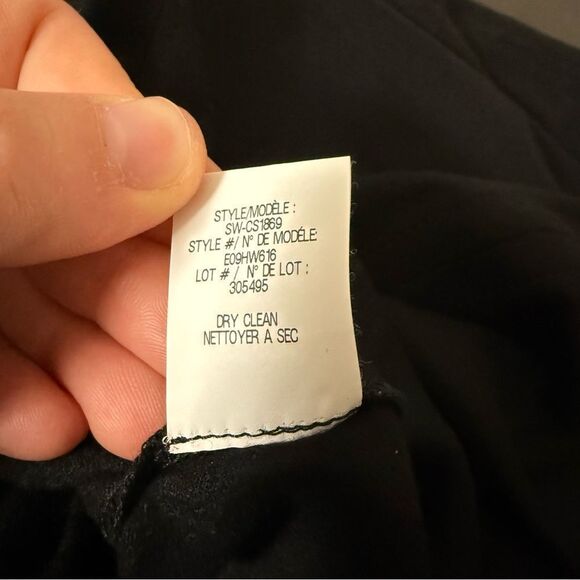 Helmut Lang Sonar Dress Sz XS Petite Black Wool V Neck Minimalist Event Feminine - Picture 10 of 13